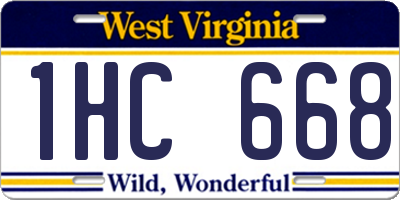 WV license plate 1HC668