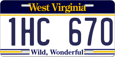 WV license plate 1HC670