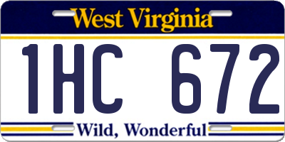 WV license plate 1HC672