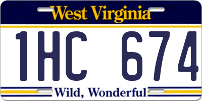 WV license plate 1HC674