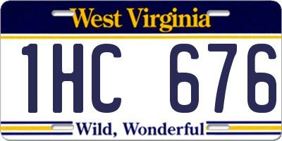 WV license plate 1HC676