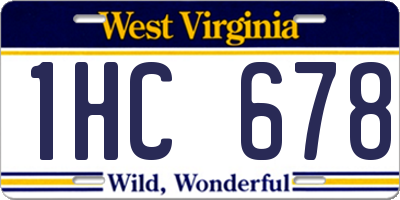 WV license plate 1HC678