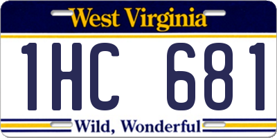 WV license plate 1HC681