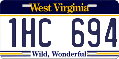 WV license plate 1HC694