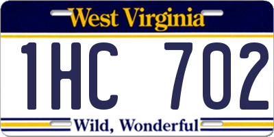 WV license plate 1HC702