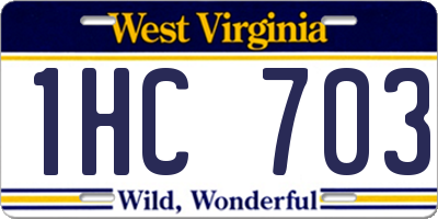WV license plate 1HC703