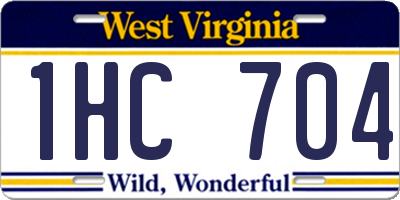 WV license plate 1HC704