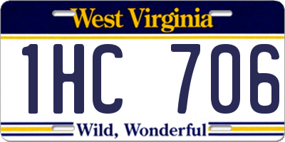 WV license plate 1HC706