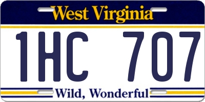 WV license plate 1HC707