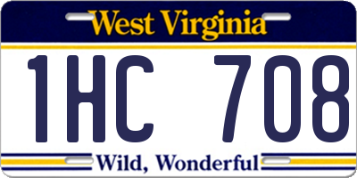 WV license plate 1HC708