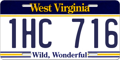 WV license plate 1HC716