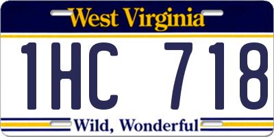 WV license plate 1HC718