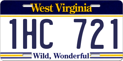 WV license plate 1HC721