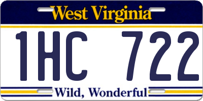 WV license plate 1HC722