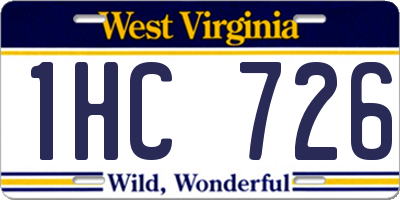 WV license plate 1HC726