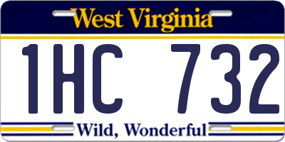 WV license plate 1HC732