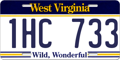 WV license plate 1HC733