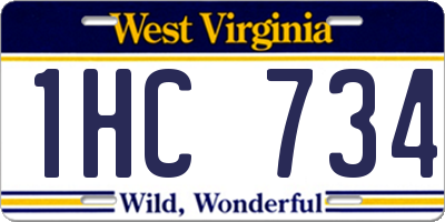WV license plate 1HC734