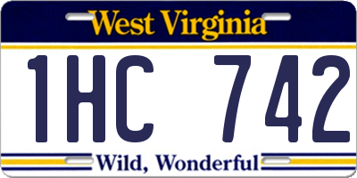 WV license plate 1HC742