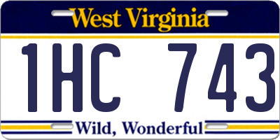 WV license plate 1HC743
