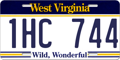 WV license plate 1HC744