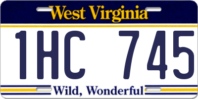 WV license plate 1HC745