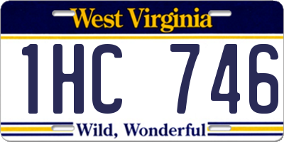 WV license plate 1HC746