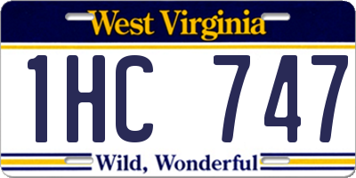 WV license plate 1HC747