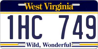 WV license plate 1HC749