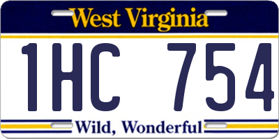 WV license plate 1HC754