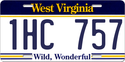 WV license plate 1HC757