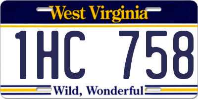 WV license plate 1HC758