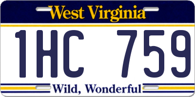 WV license plate 1HC759