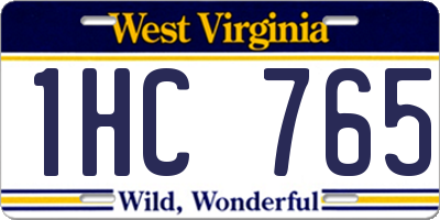 WV license plate 1HC765
