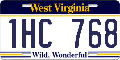 WV license plate 1HC768