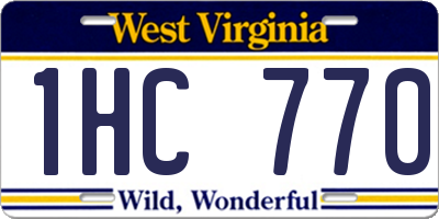 WV license plate 1HC770