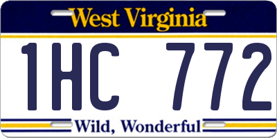 WV license plate 1HC772