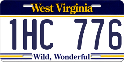 WV license plate 1HC776