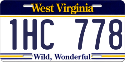 WV license plate 1HC778