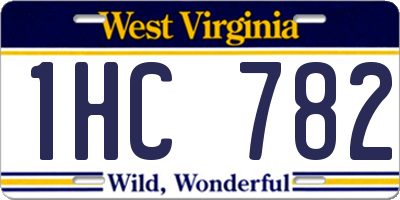 WV license plate 1HC782