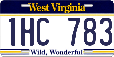 WV license plate 1HC783