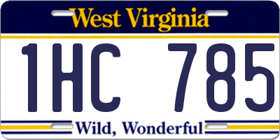 WV license plate 1HC785