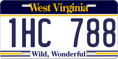 WV license plate 1HC788