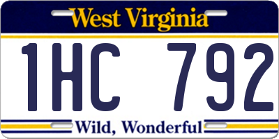 WV license plate 1HC792