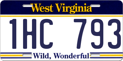 WV license plate 1HC793