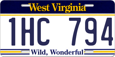 WV license plate 1HC794