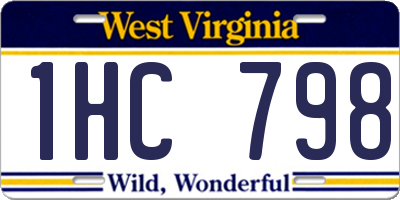 WV license plate 1HC798