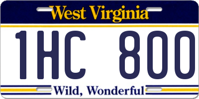 WV license plate 1HC800