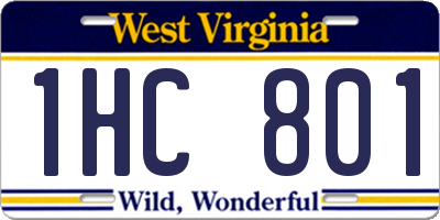WV license plate 1HC801