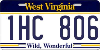 WV license plate 1HC806